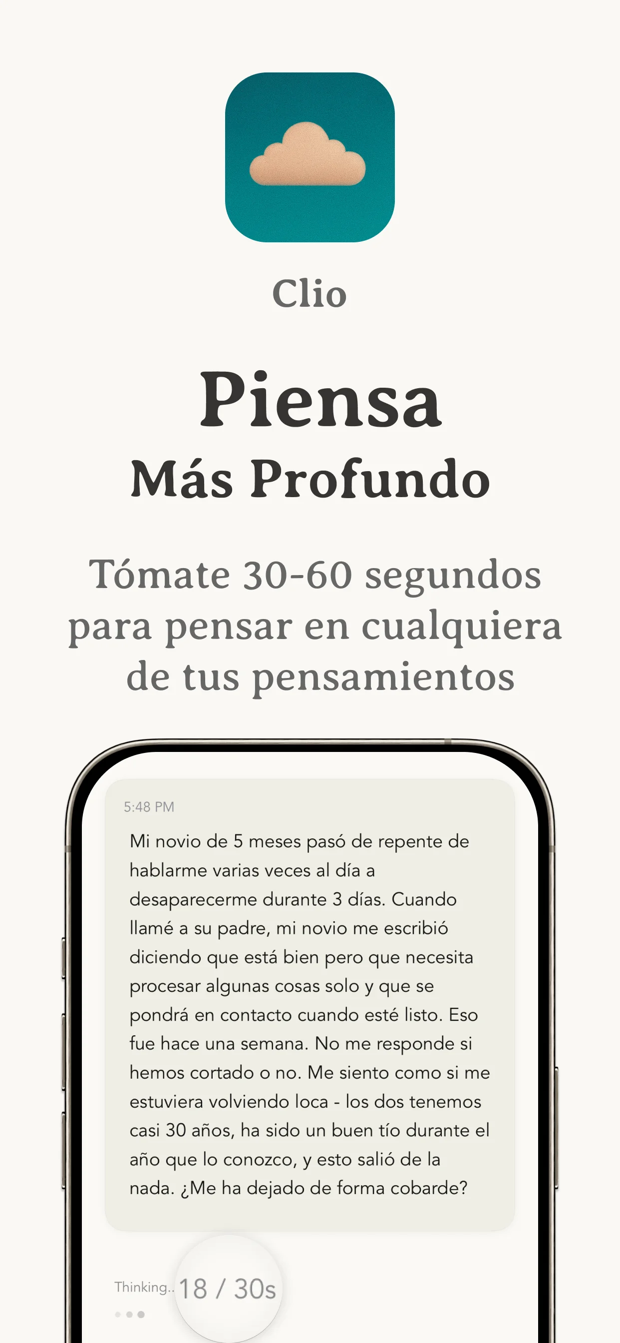 Piensa a fondo — Clio